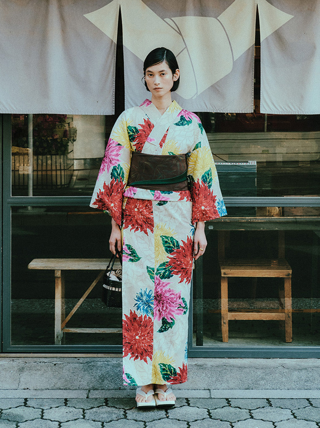 KEITAMARUYAMA × Ameri BEIGE FLOWER YUKATA