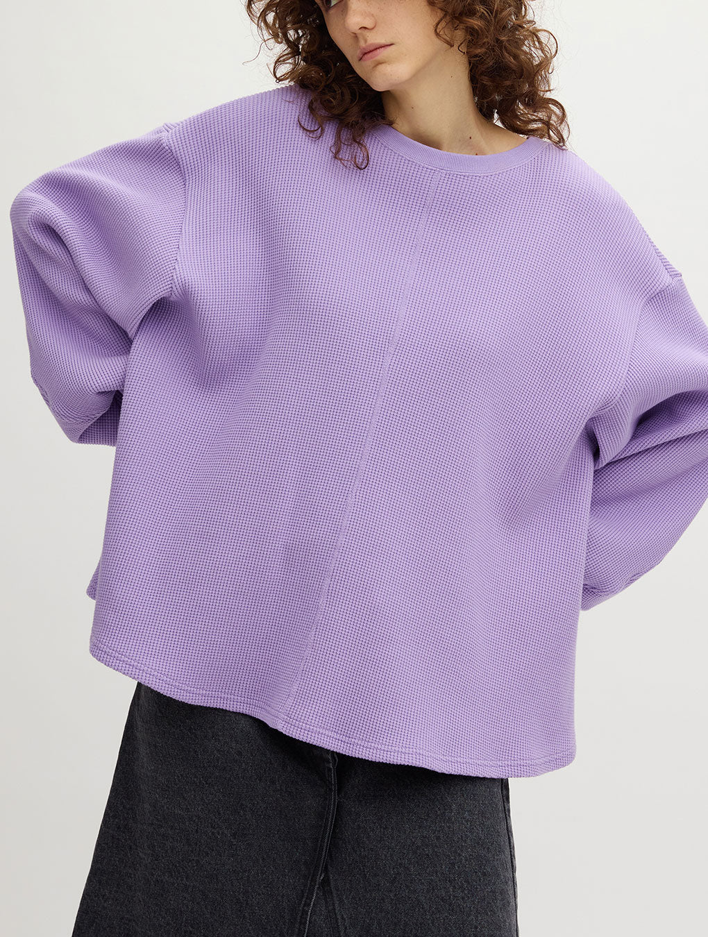 FUWAFUWA FLARE COTTON WAFFLE TOP