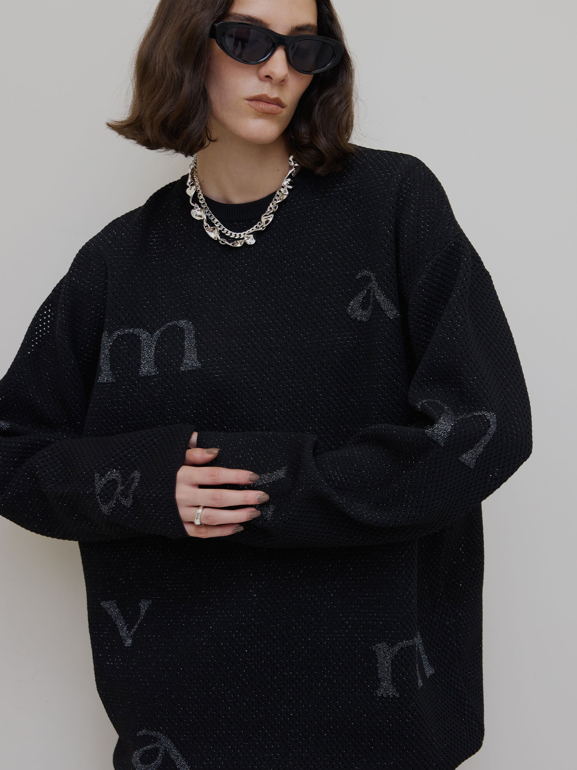 DISPERSE LOGO KNIT TOP