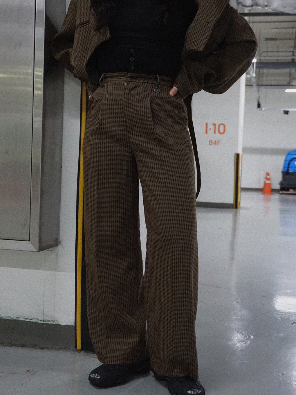 BONBOM×Ameri HOUNDSTOOTH STRAIGHT PANTS