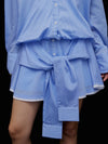 STRIPE SHIRT DETAIL MINI SKIRT