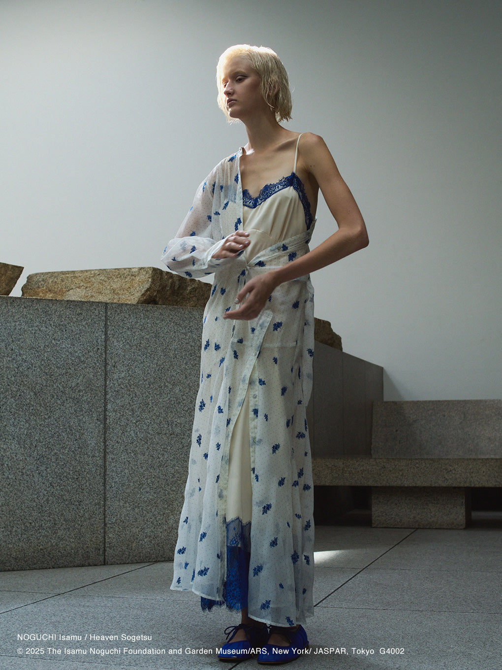DOT FLOWER VEIL DRESS