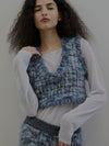 TWEED FRINGE KNIT TOPS