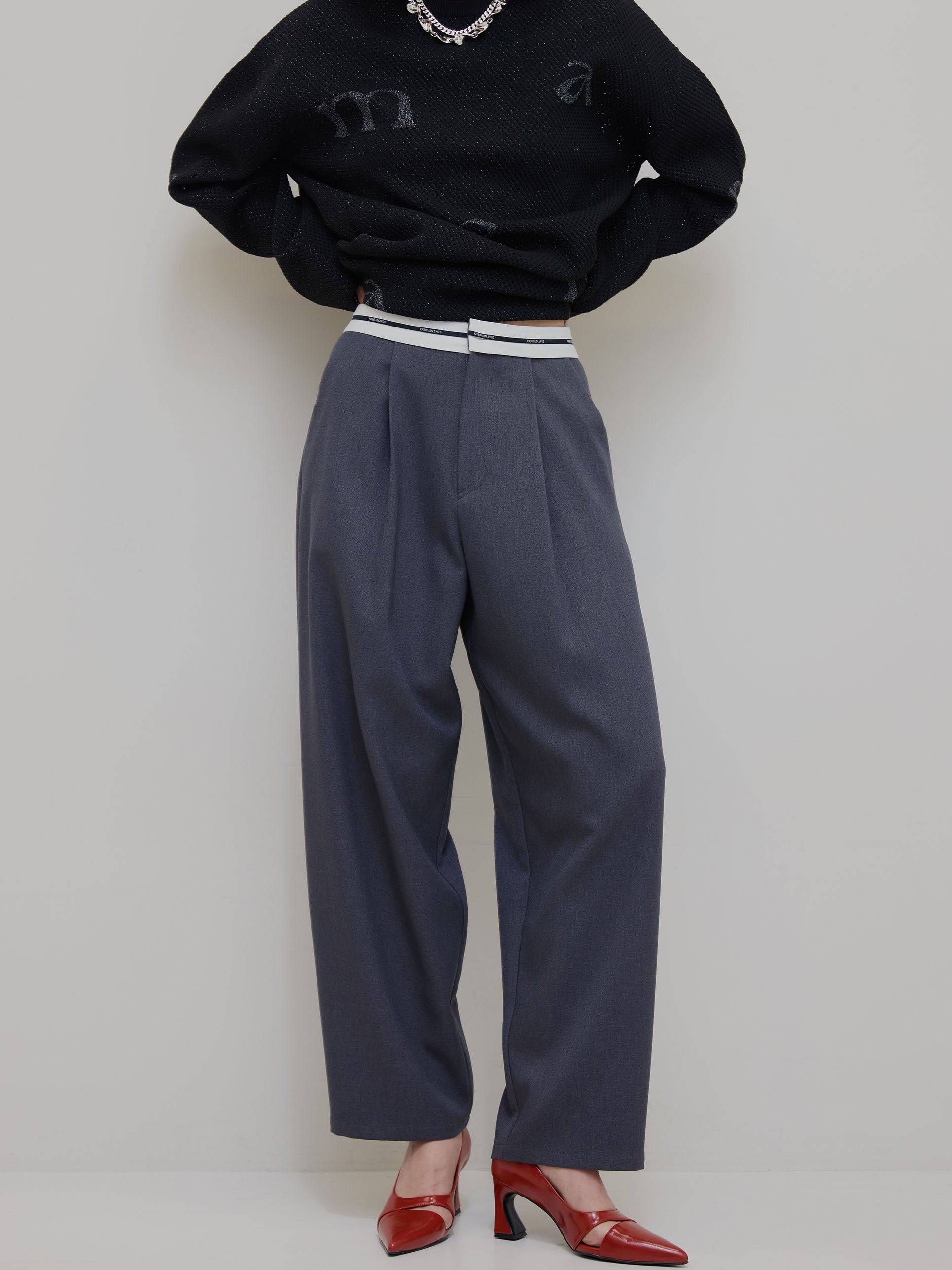 LOGO WAIST MARBELT PANTS