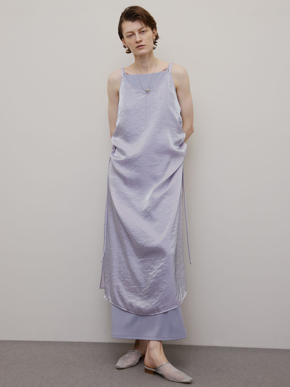 2WAY SHEER LAYERED CAMI DRESS