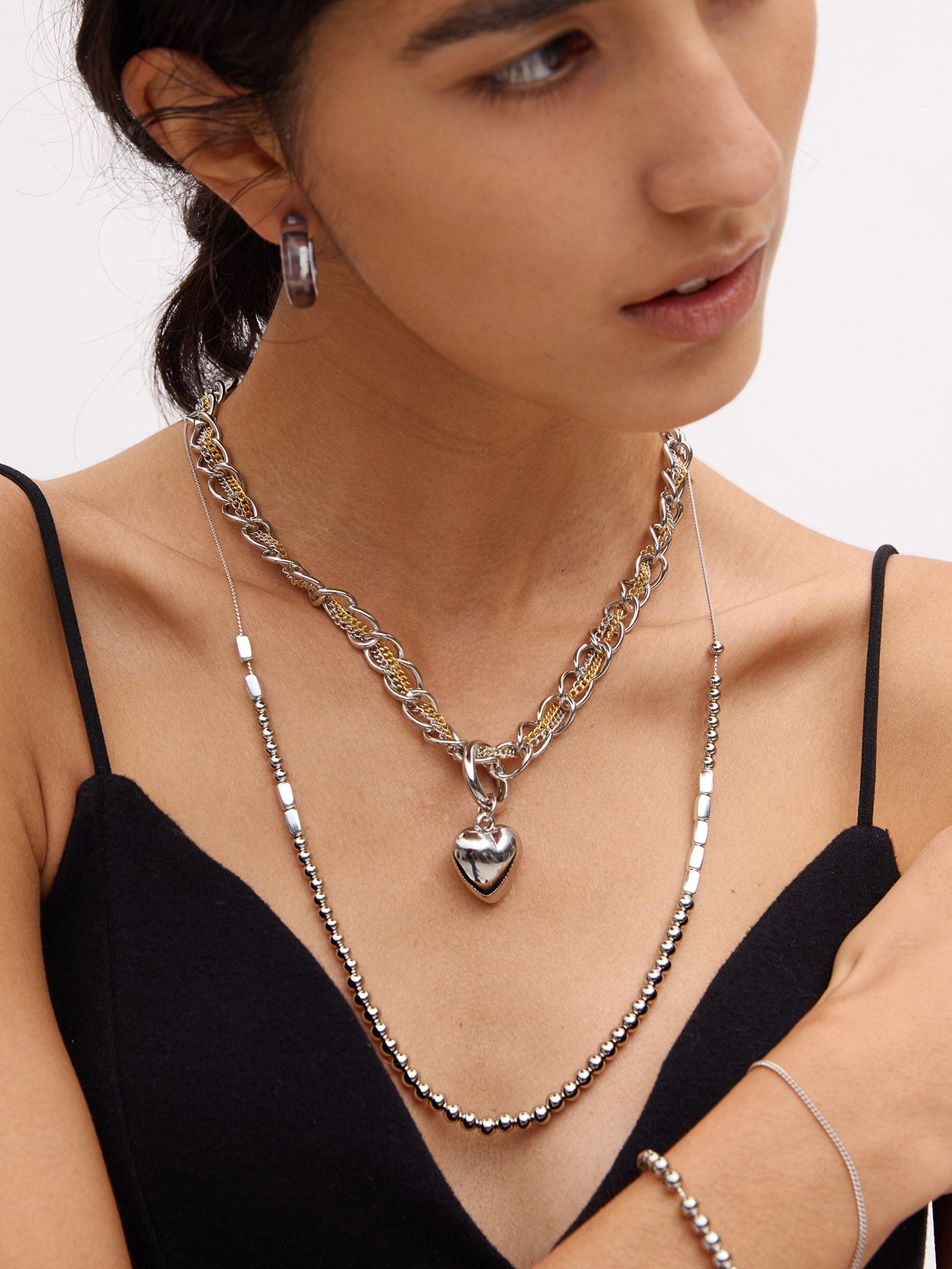 Bijou R.I Heart Stitch Chain Necklace