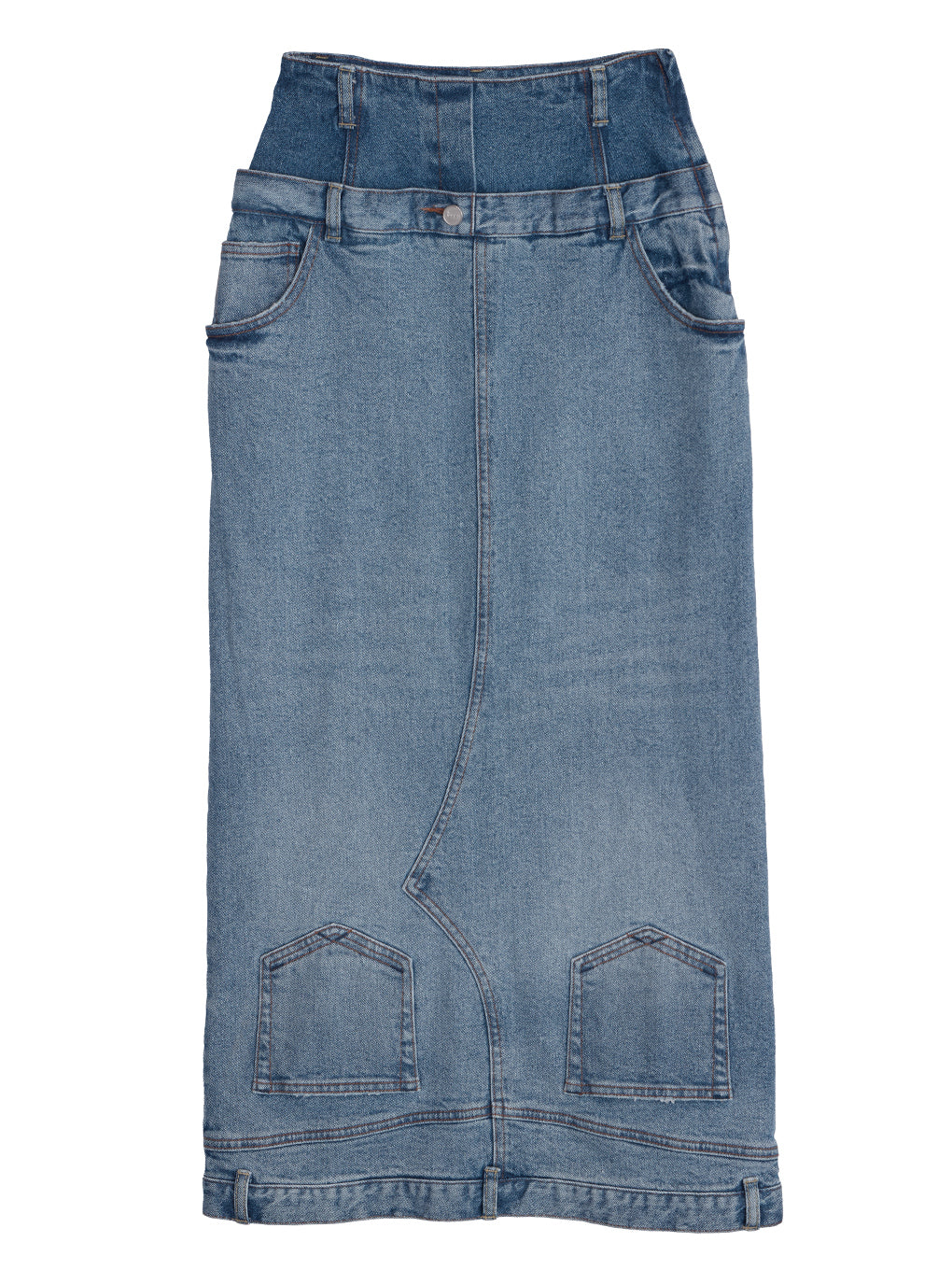 LAYERED REMAKE DENIM SKIRT