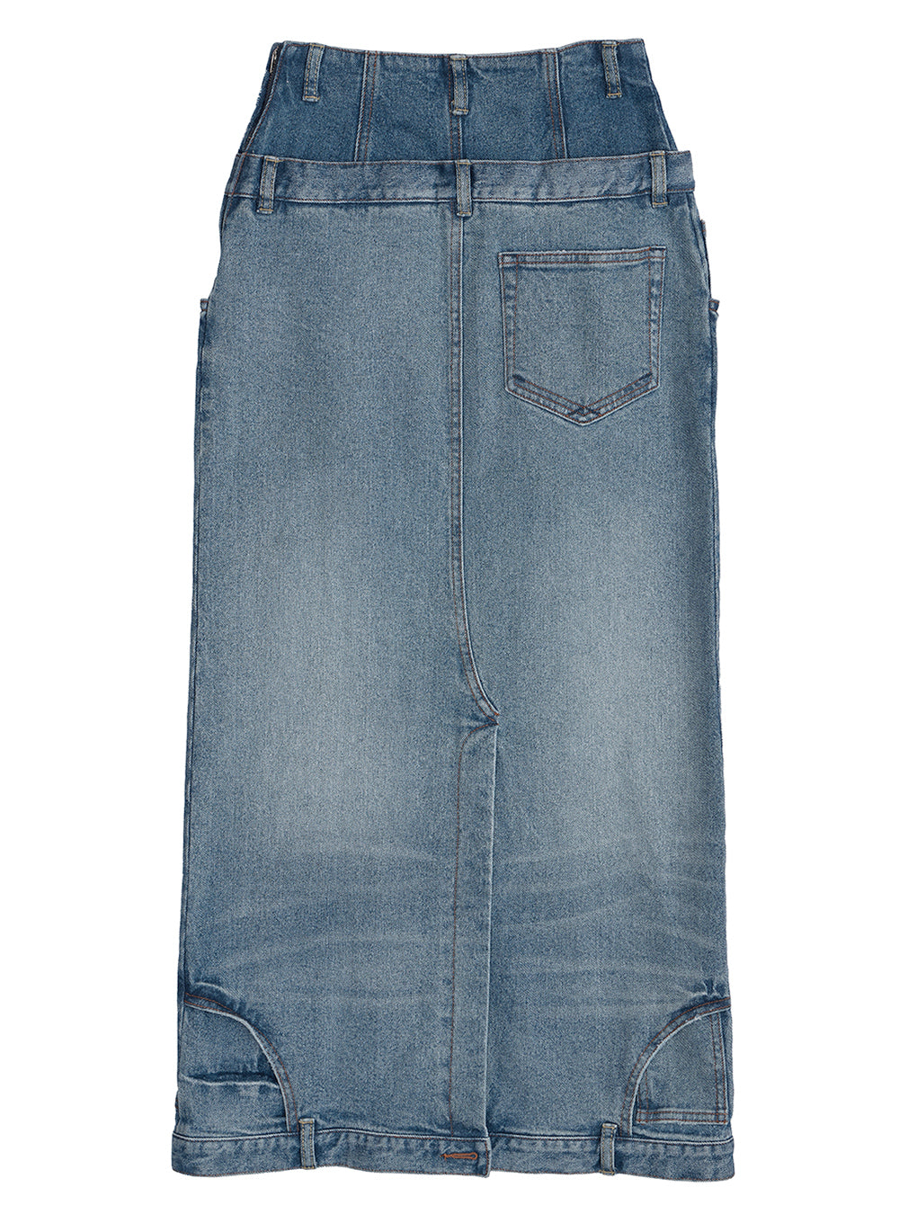 LAYERED REMAKE DENIM SKIRT