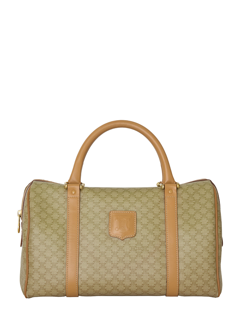 CELINE マカダム絵ブラゾン刻印ボストンバッグ