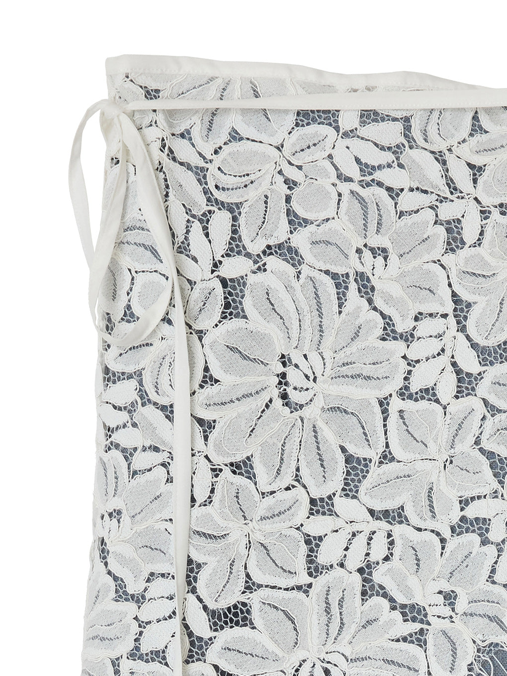 MELANGE STRAIGHT SKIRT WITH LACE SCARF