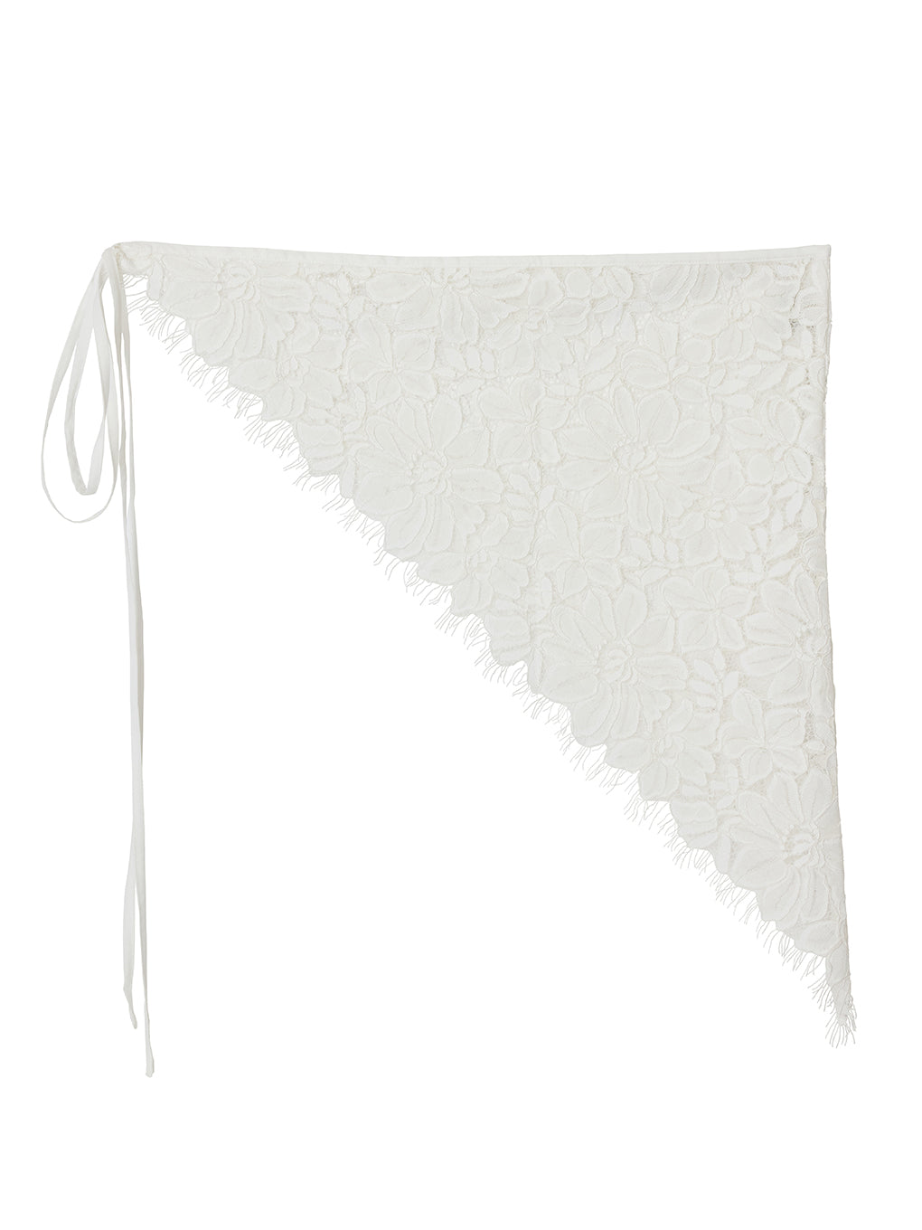 MELANGE STRAIGHT SKIRT WITH LACE SCARF