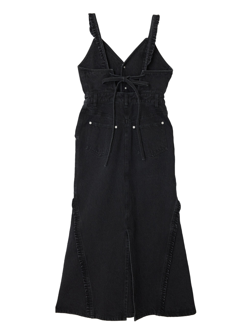 SMALL FRILL SUSPENDER DENIM SKIRT