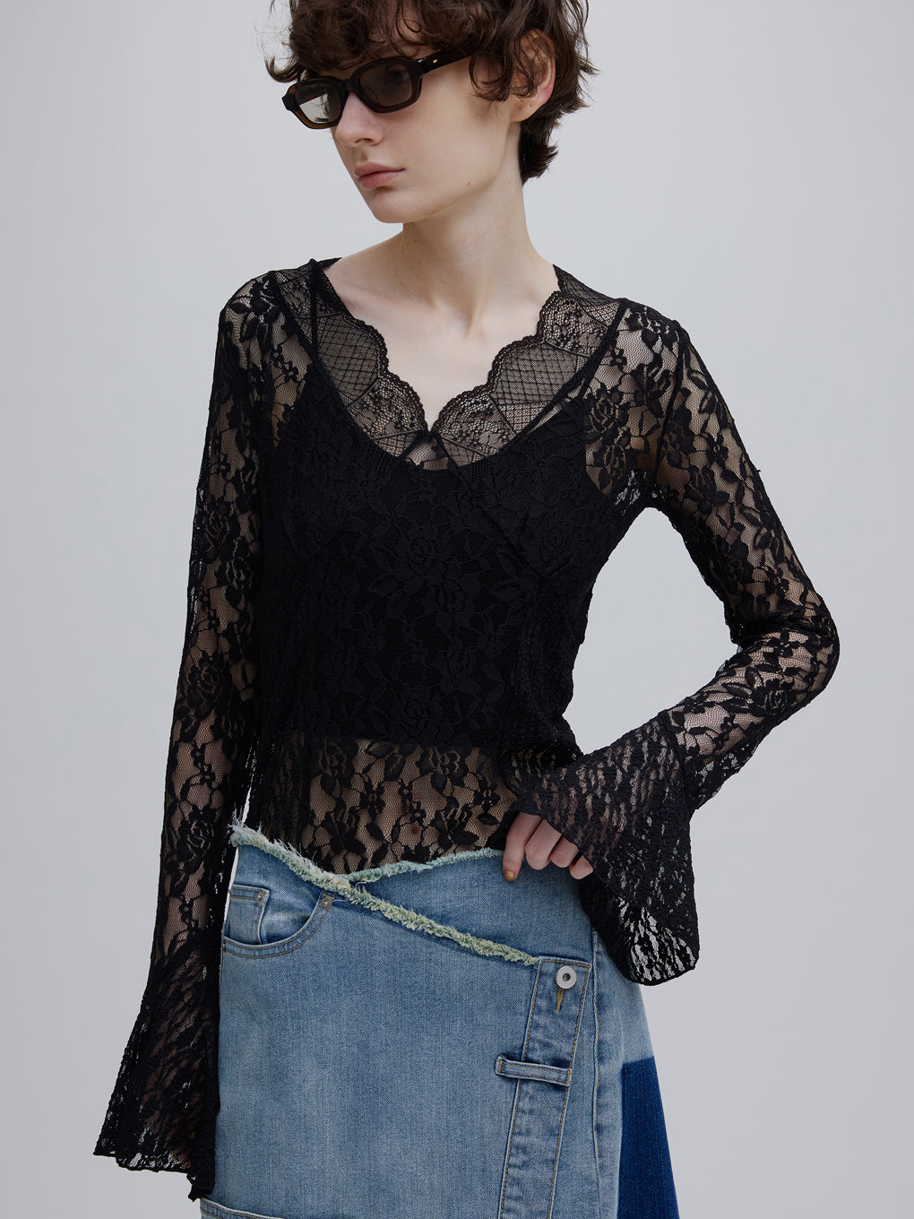 COMBINATION LACE TOP