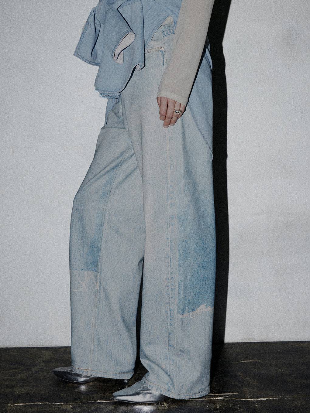 TROMPE L′OEIL DENIM PANTS