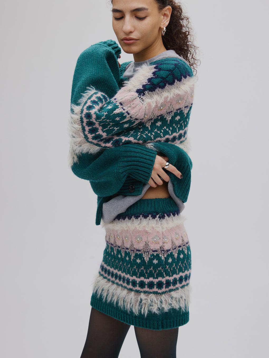 UND 2WAY LADY NORDIC KNIT CARDIGAN