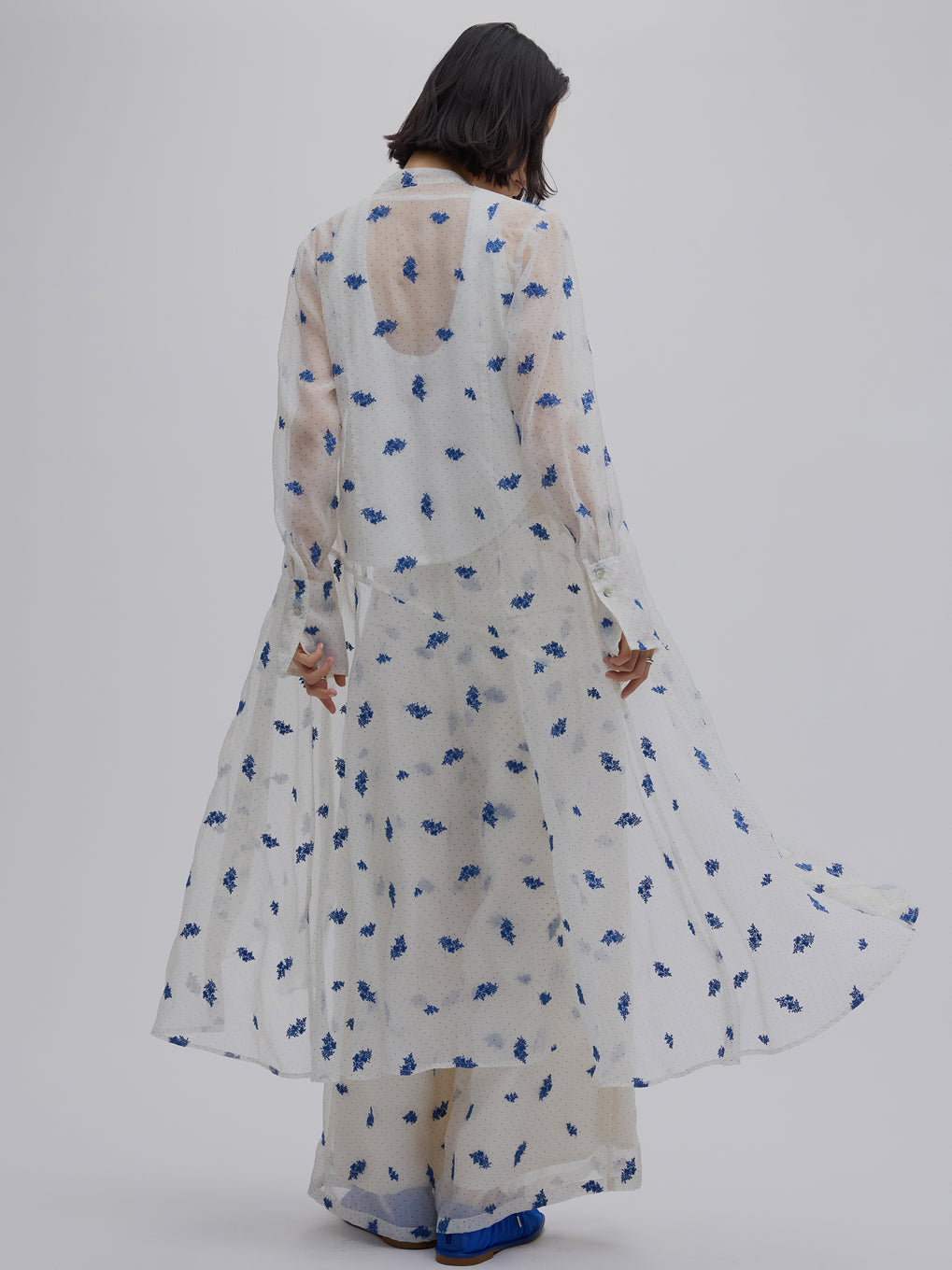 DOT FLOWER VEIL DRESS