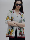 MEDI FRUIT SCARF PATTERN SHEER SHIRT