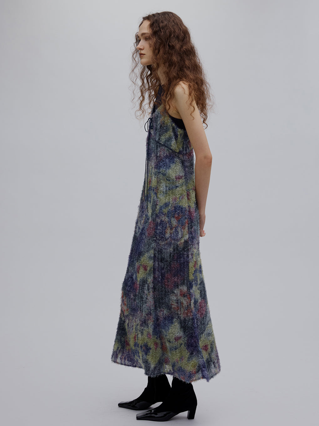 WOVEN PATTERN FLOWER DRESS