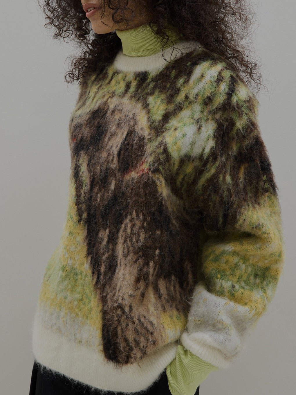 DOG MOHAIR JACQUARD KNIT TOP