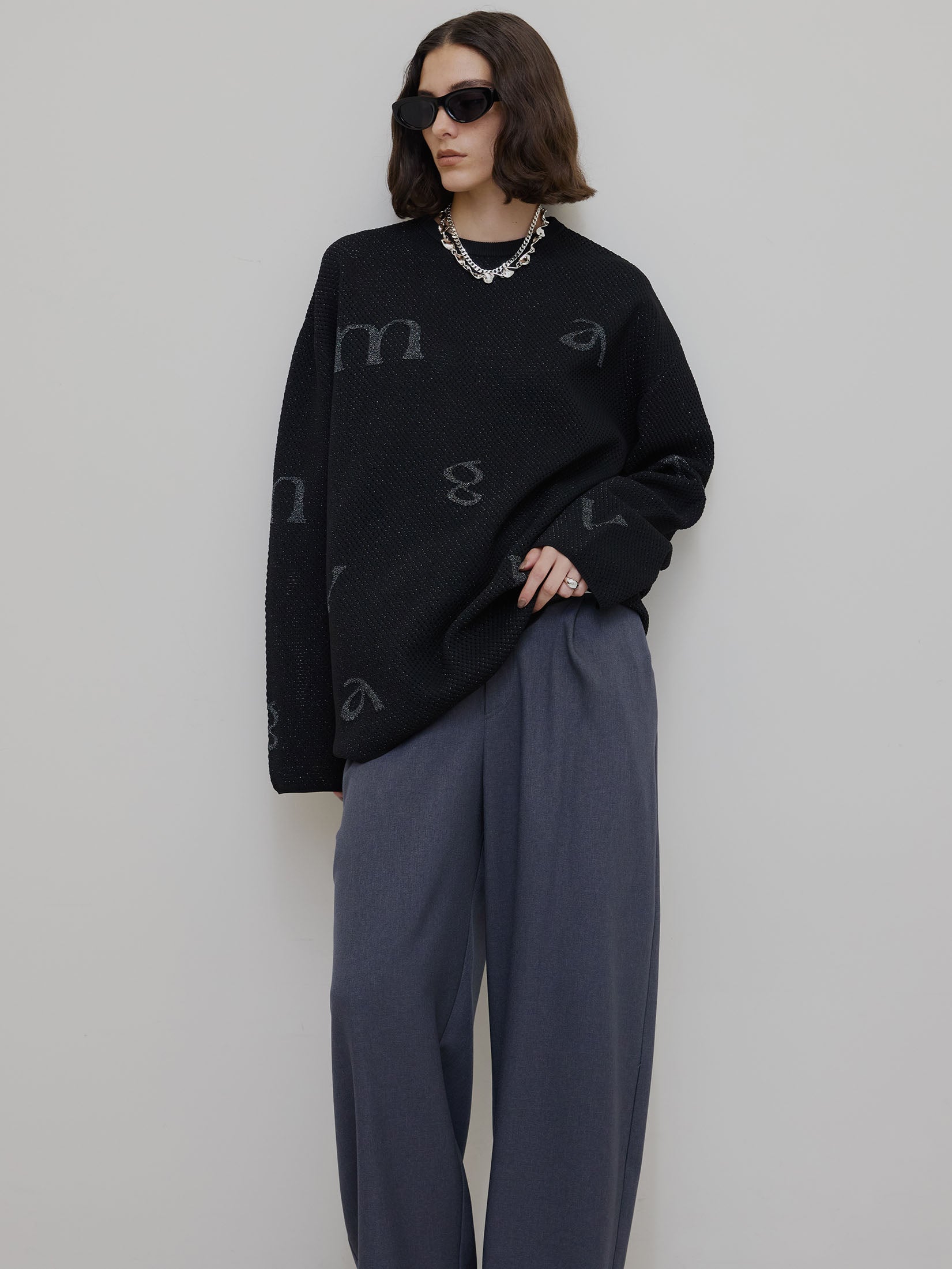 DISPERSE LOGO KNIT TOP