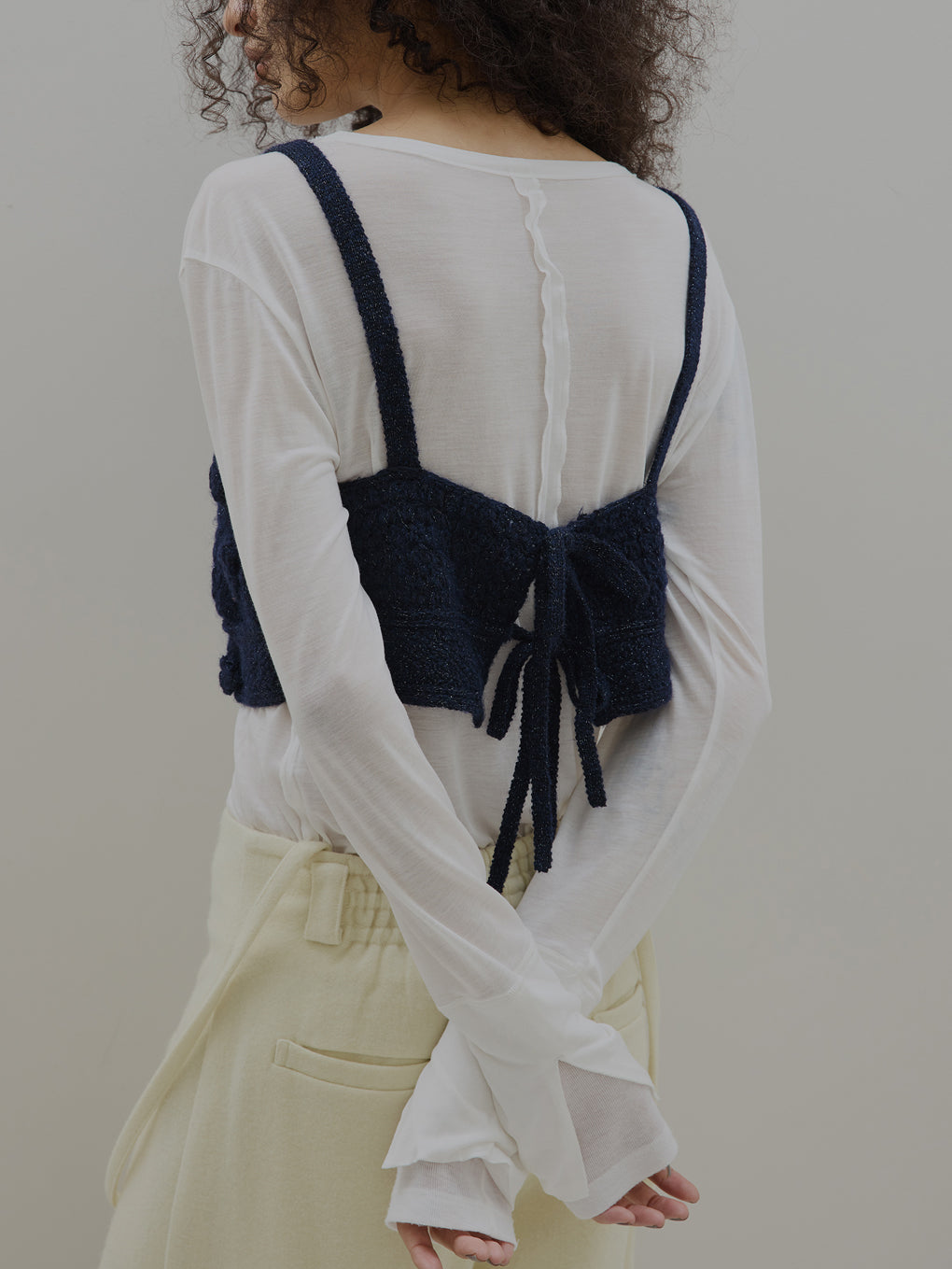 FLOWER MOTIF MOHAIR KNIT BISTIER