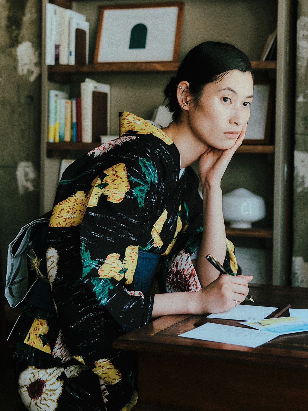 KEITAMARUYAMA × Ameri BLACK FLOWER YUKATA