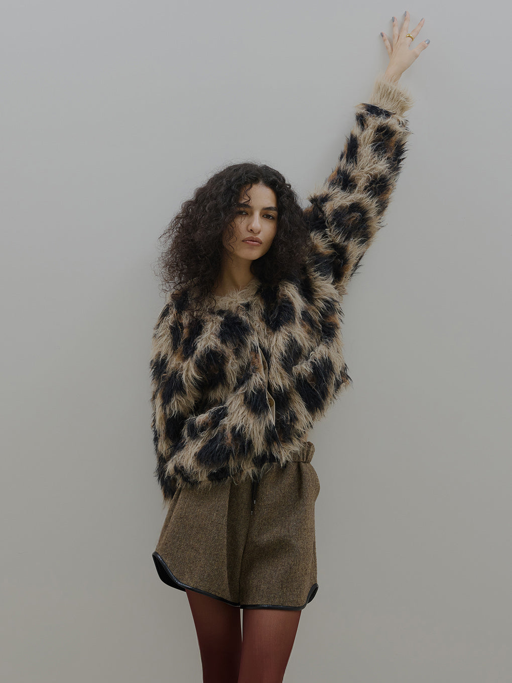 ANIMAL SHAGGY KNIT CARDIGAN