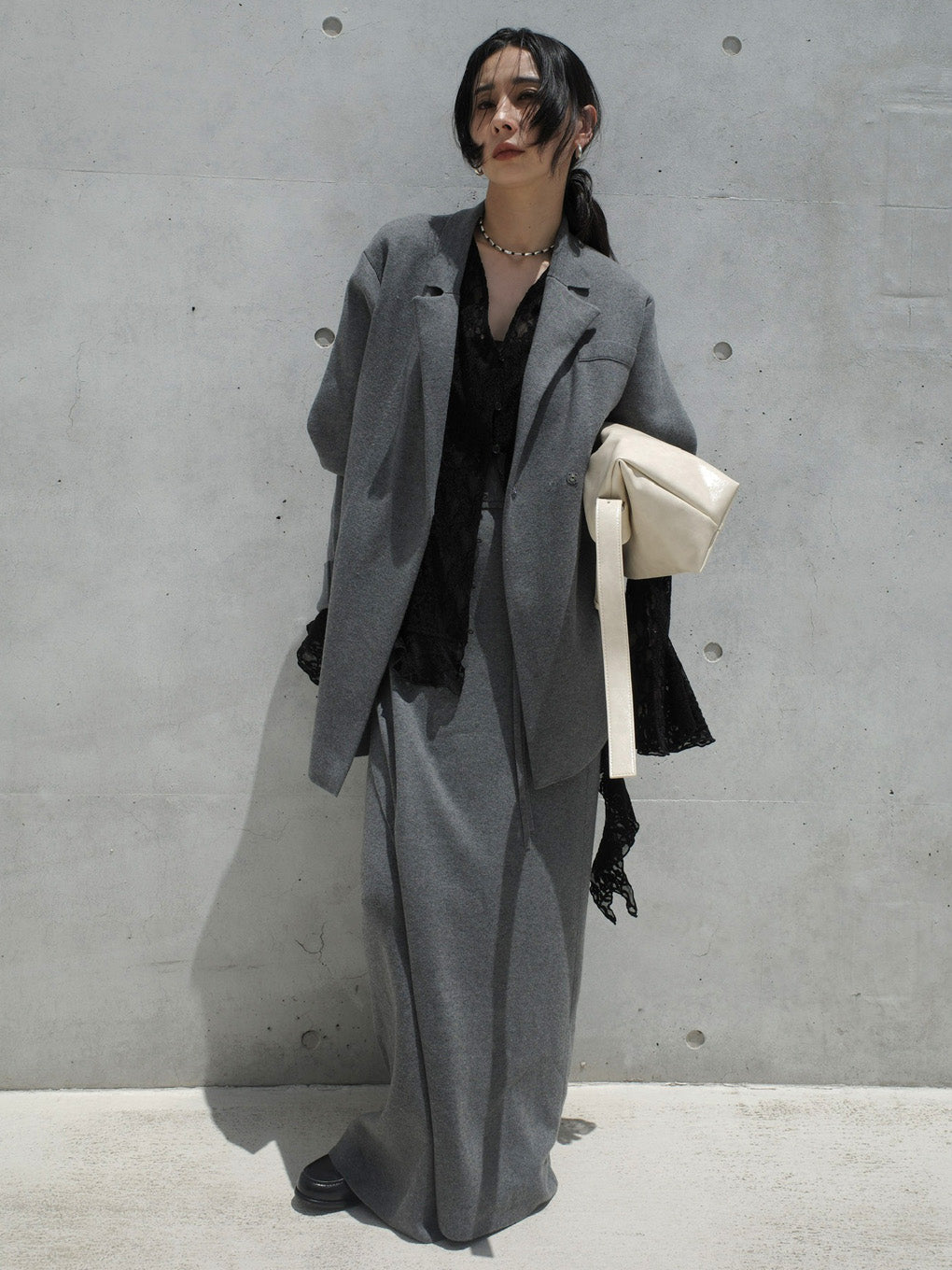 UND JACKET WINDING SKIRT KNIT SET DRESS