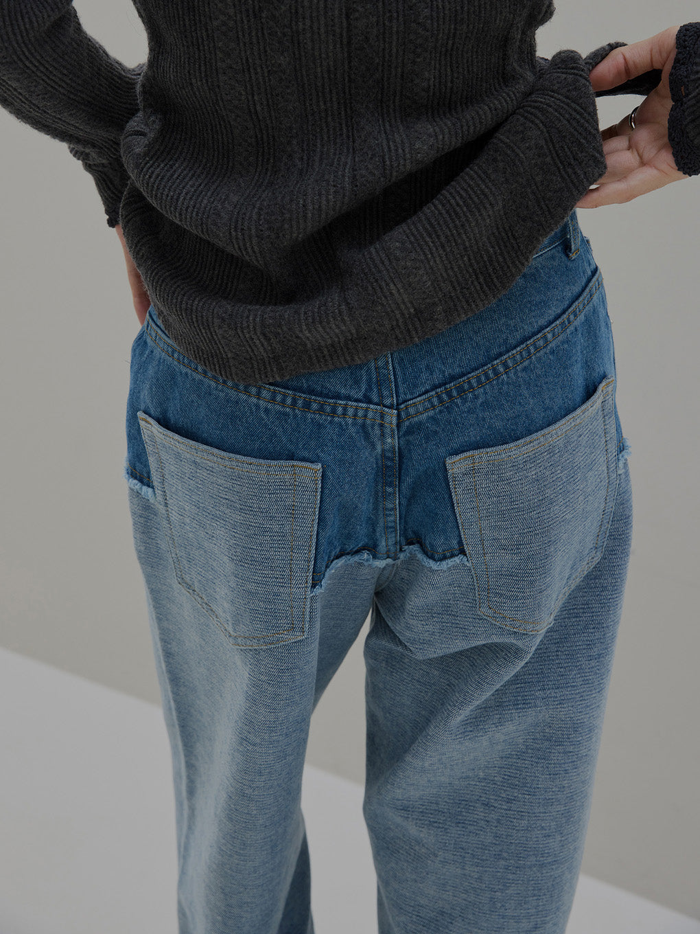 FLOCKY SWITCHING DENIM PANTS