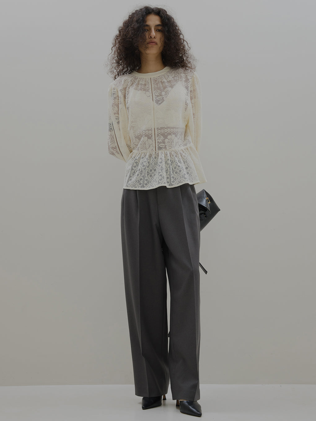 2WAY LACE PEPLUM BLOUSE