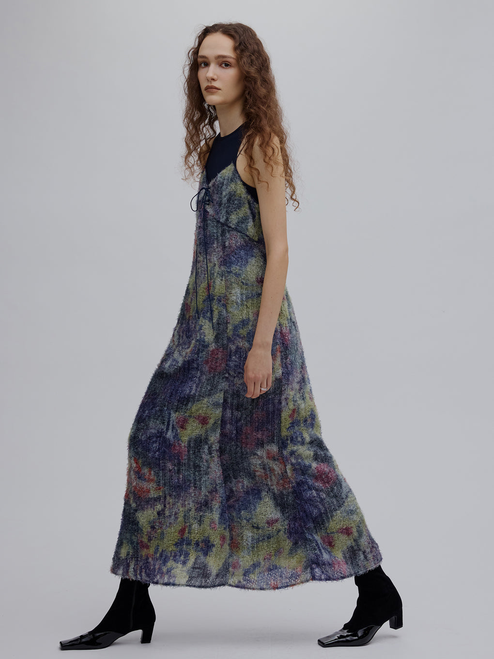 WOVEN PATTERN FLOWER DRESS