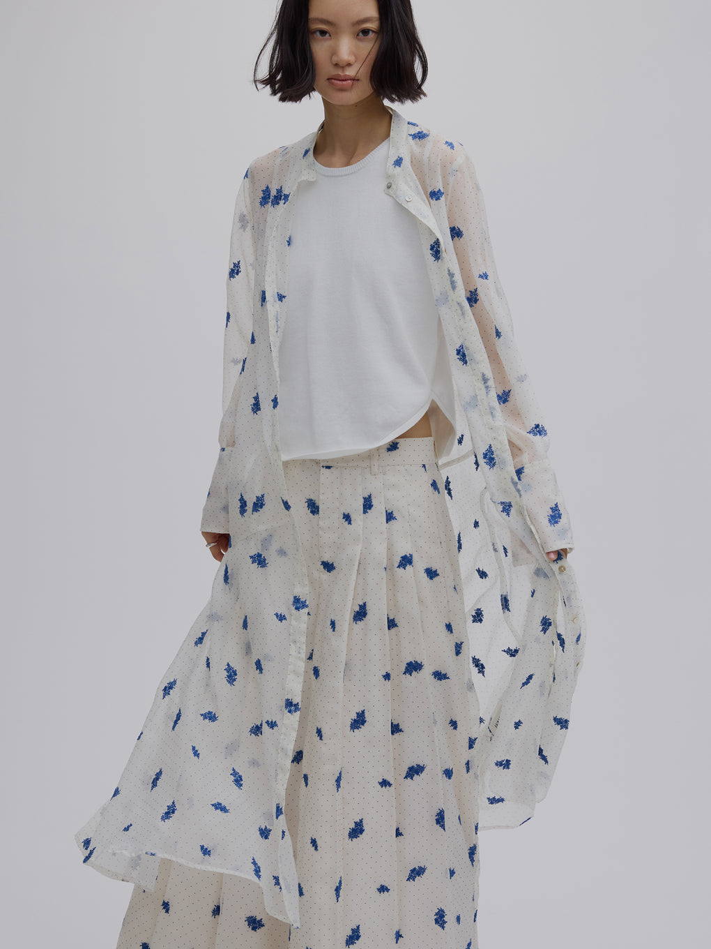 DOT FLOWER VEIL DRESS