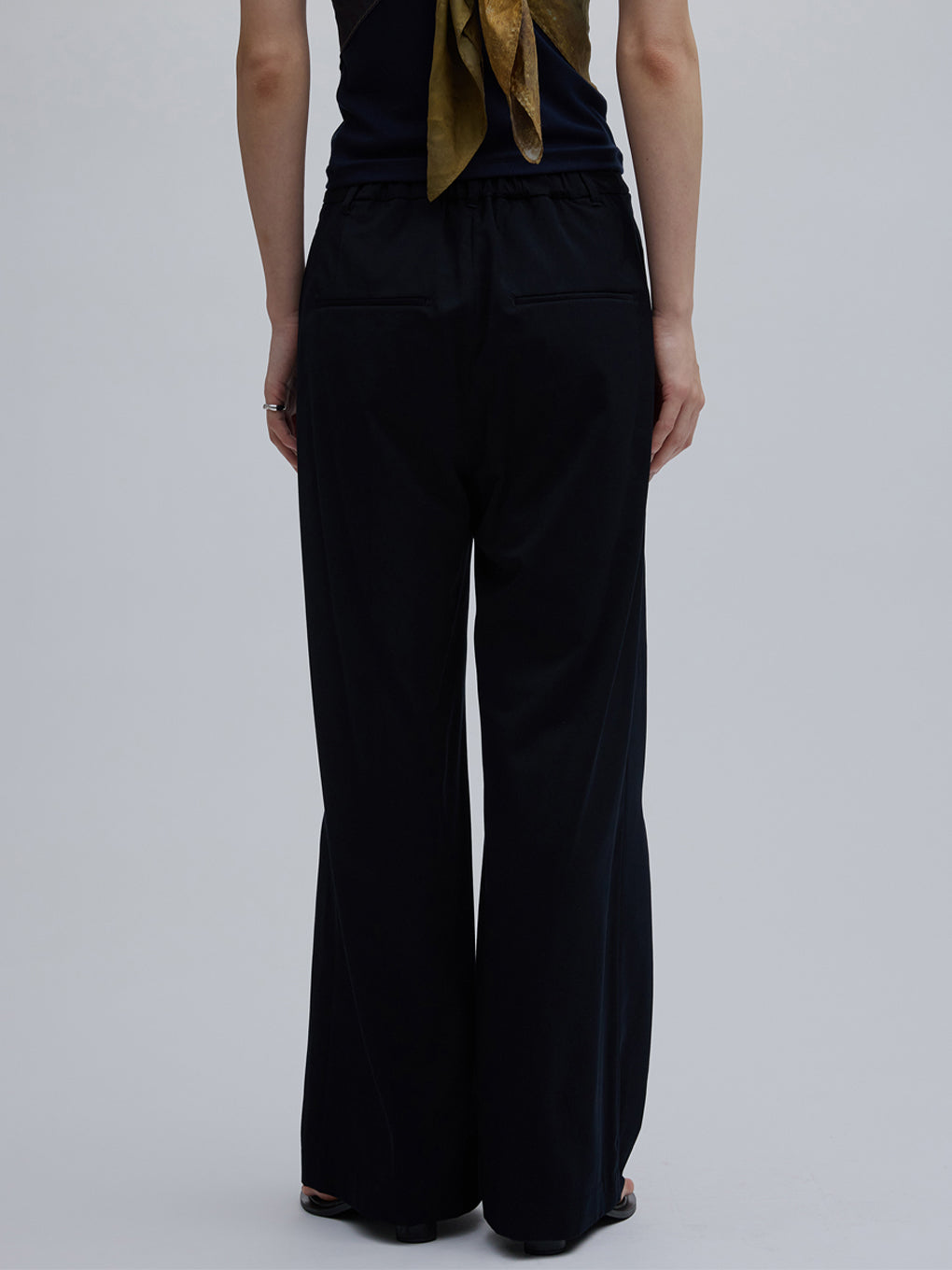 HEM TUCK  STRAIGHT WIDE PANTS