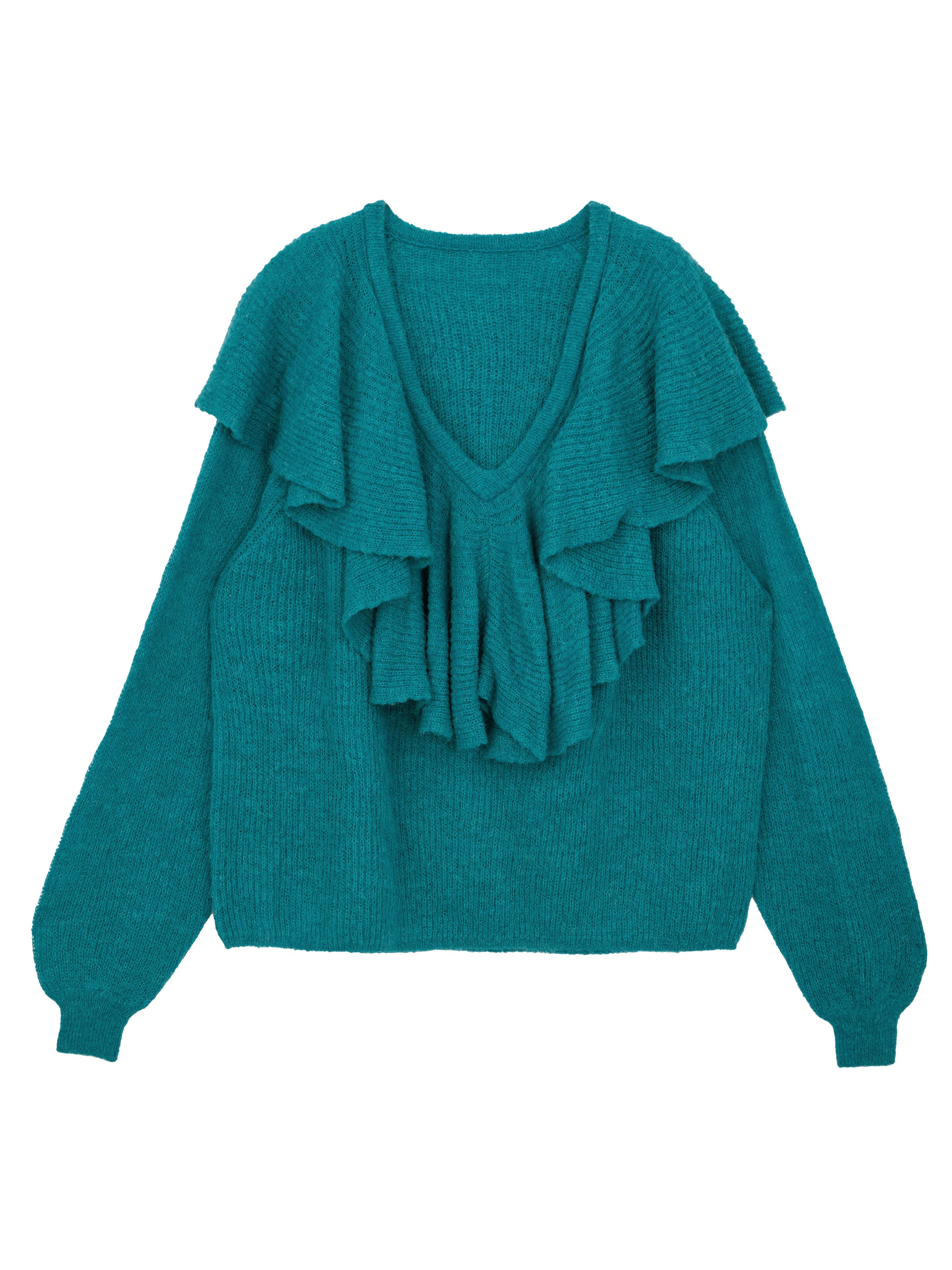 LOOSE FRILL KNIT TOP