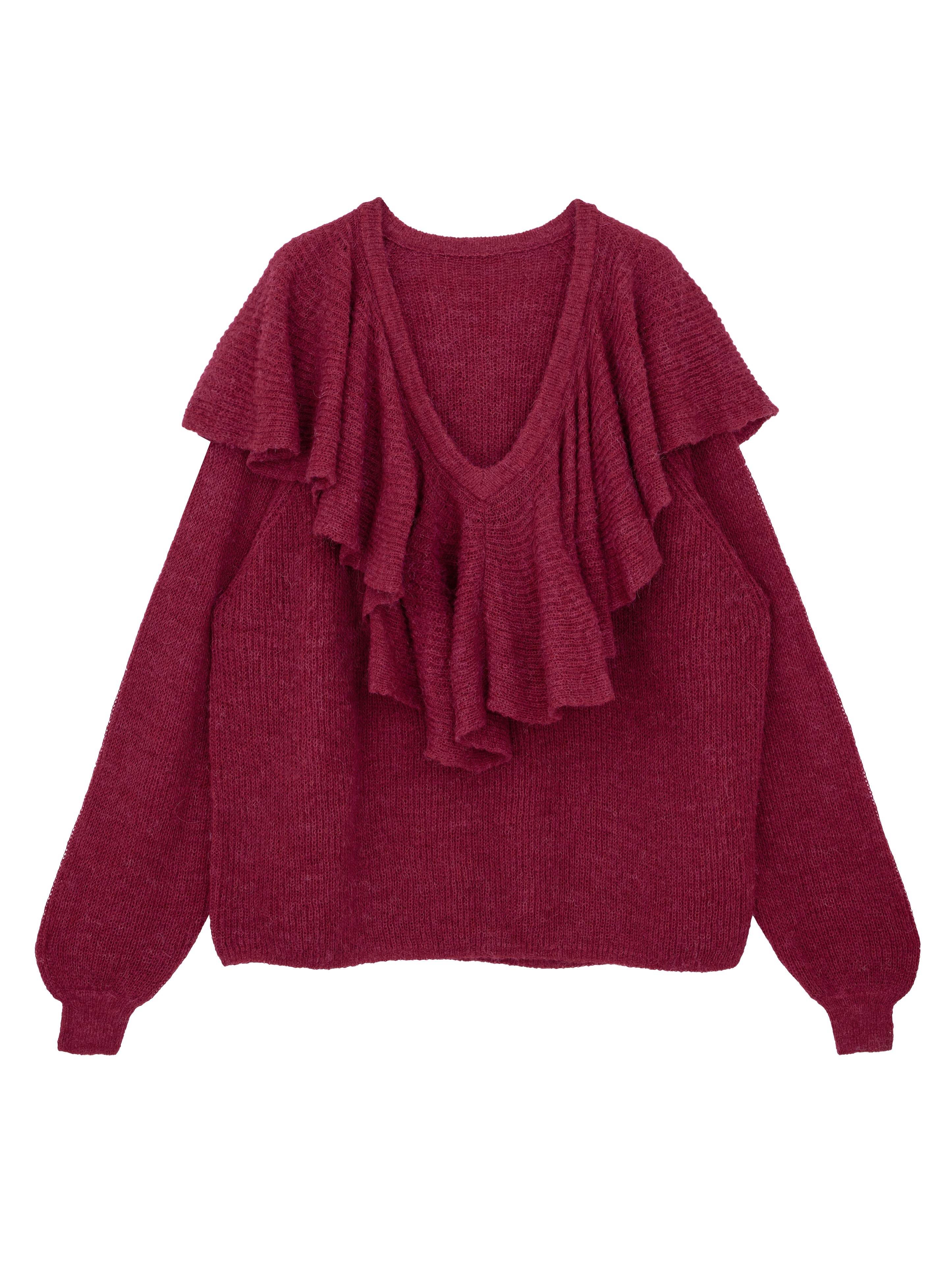 LOOSE FRILL KNIT TOP