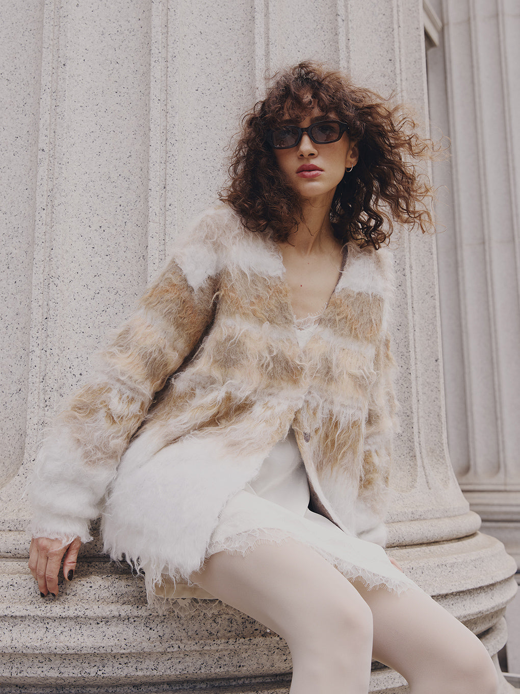 MONSTER SHAGGY LONG KNIT CARDIGAN