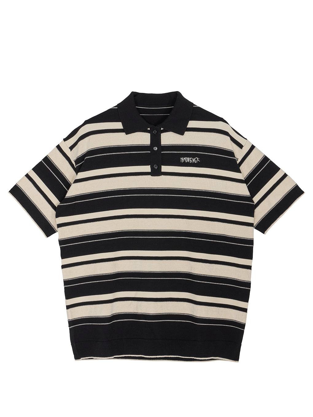 MULTI BORDER LOGO KNIT POLO TOP