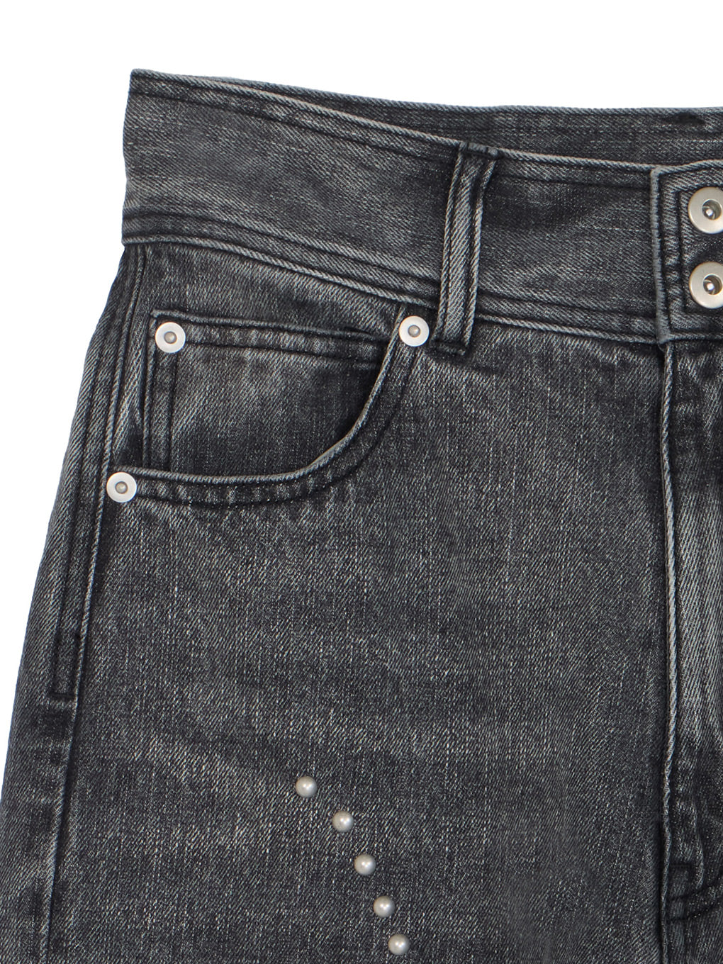 STUDS DETAIL STRAIGHT DENIM PANTS
