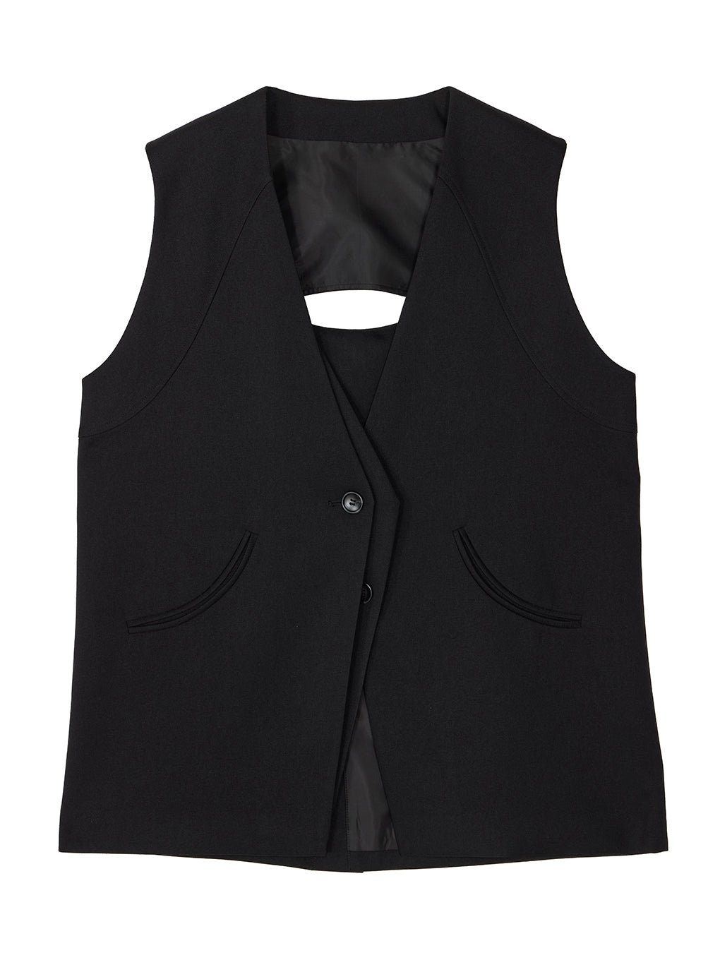DOUBLE LAYER LIKE CURVE VEST