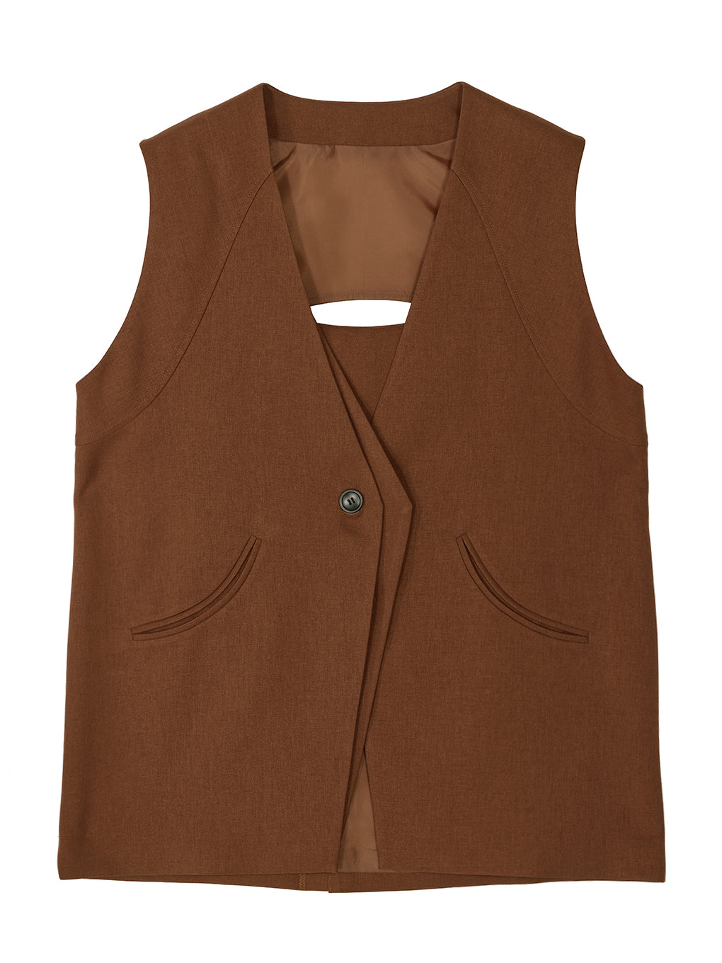 DOUBLE LAYER LIKE CURVE VEST