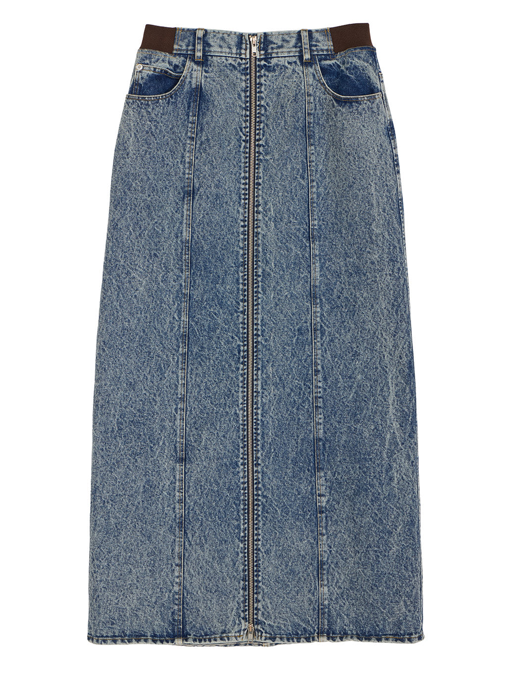 RIB MIX DENIM SKIRT