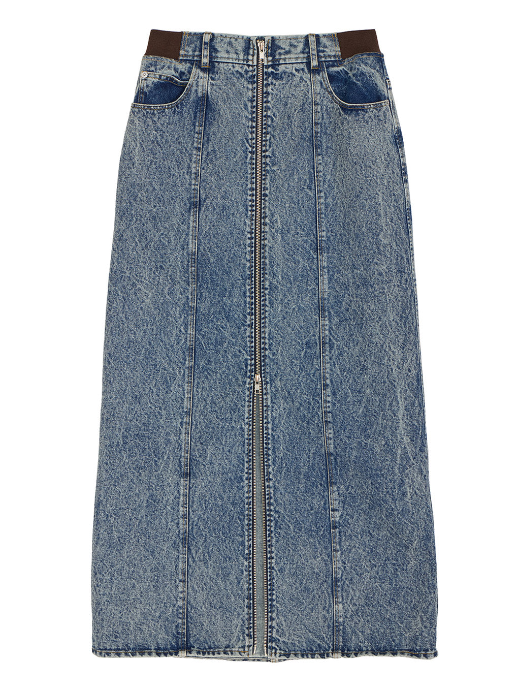 RIB MIX DENIM SKIRT