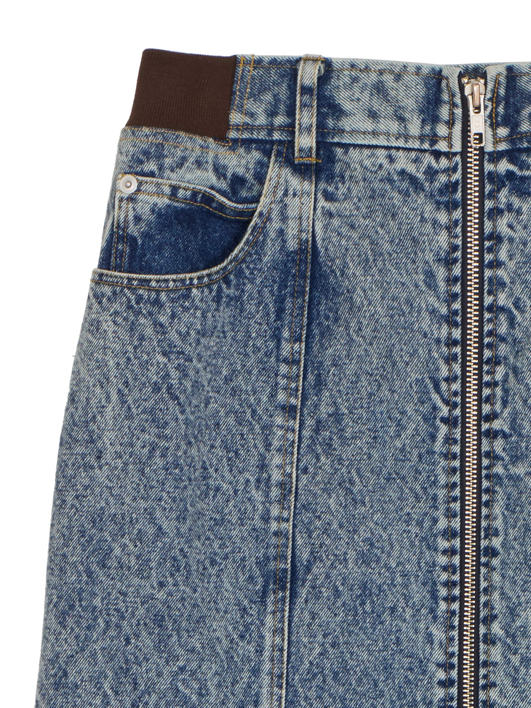 RIB MIX DENIM SKIRT
