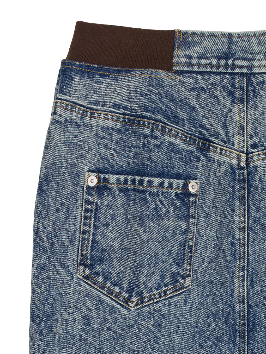 RIB MIX DENIM SKIRT