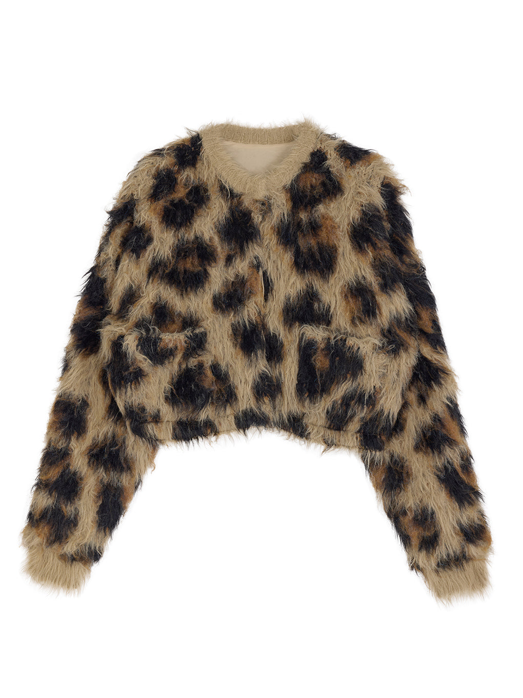 ANIMAL SHAGGY KNIT CARDIGAN