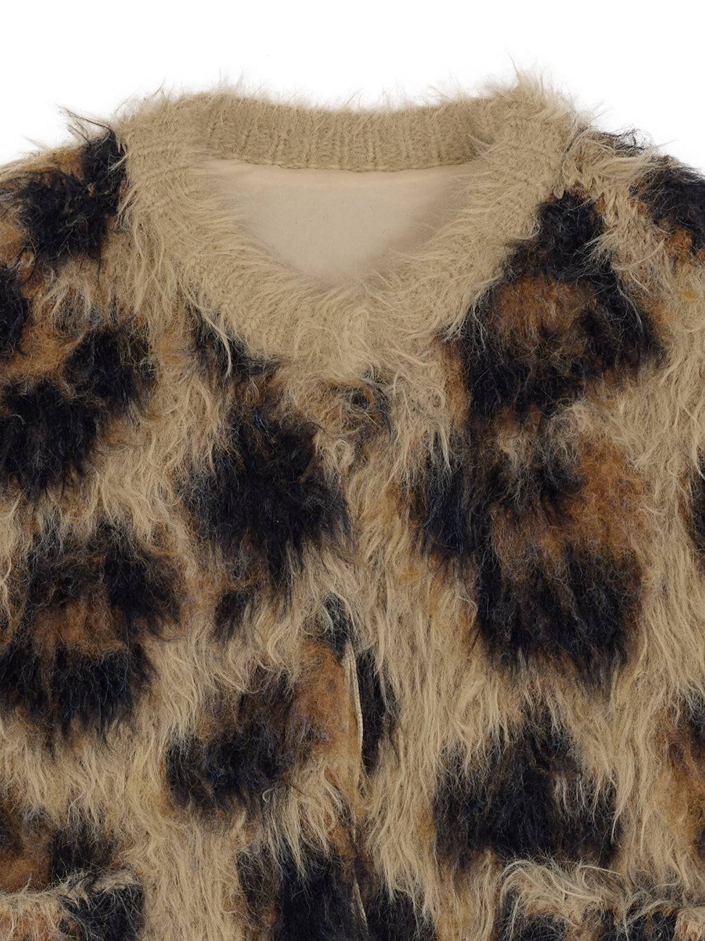 ANIMAL SHAGGY KNIT CARDIGAN