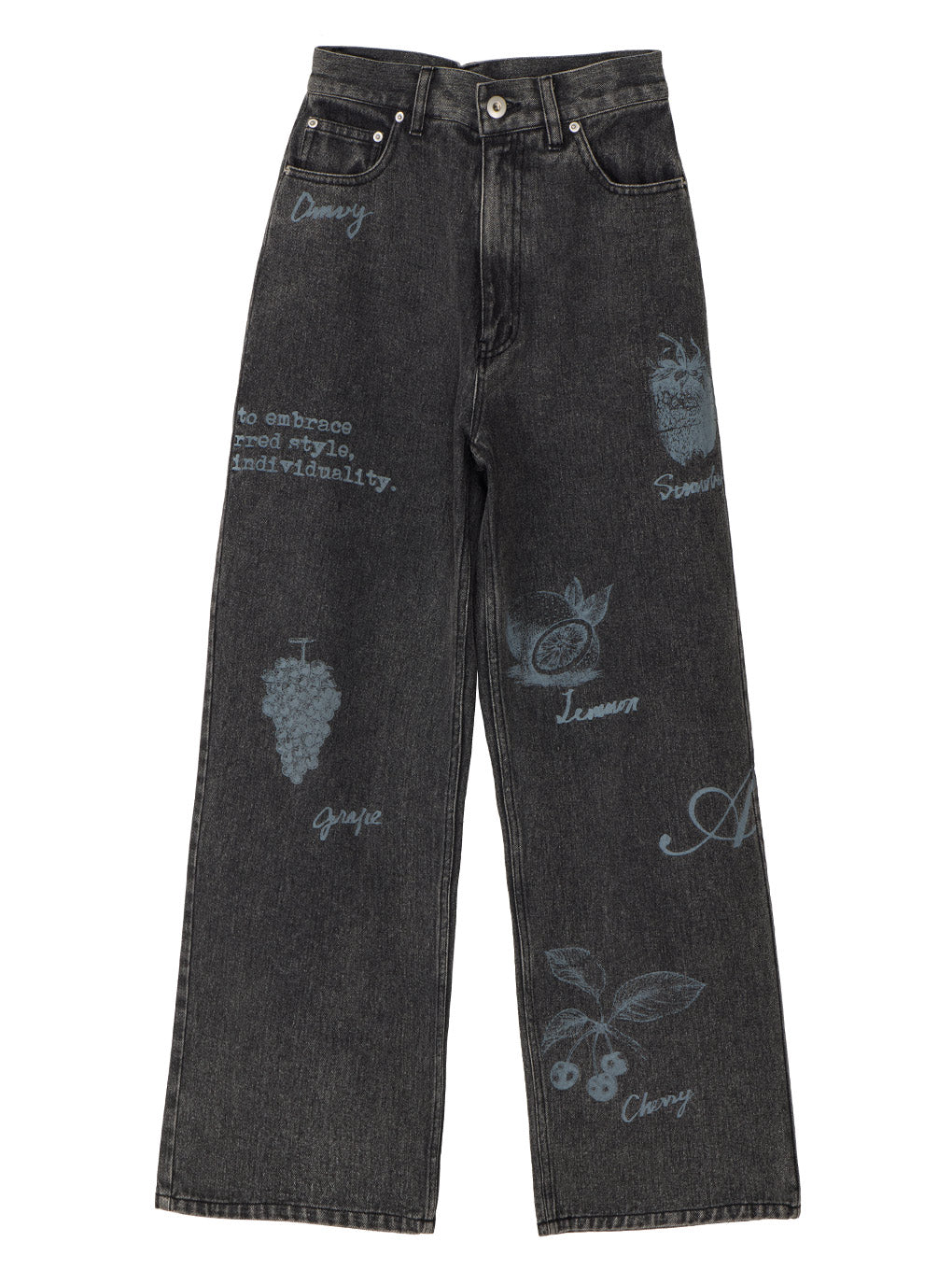 PAINT MOTIF PRINT DENIM PANTS