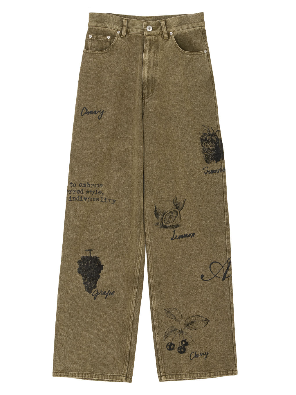 PAINT MOTIF PRINT DENIM PANTS