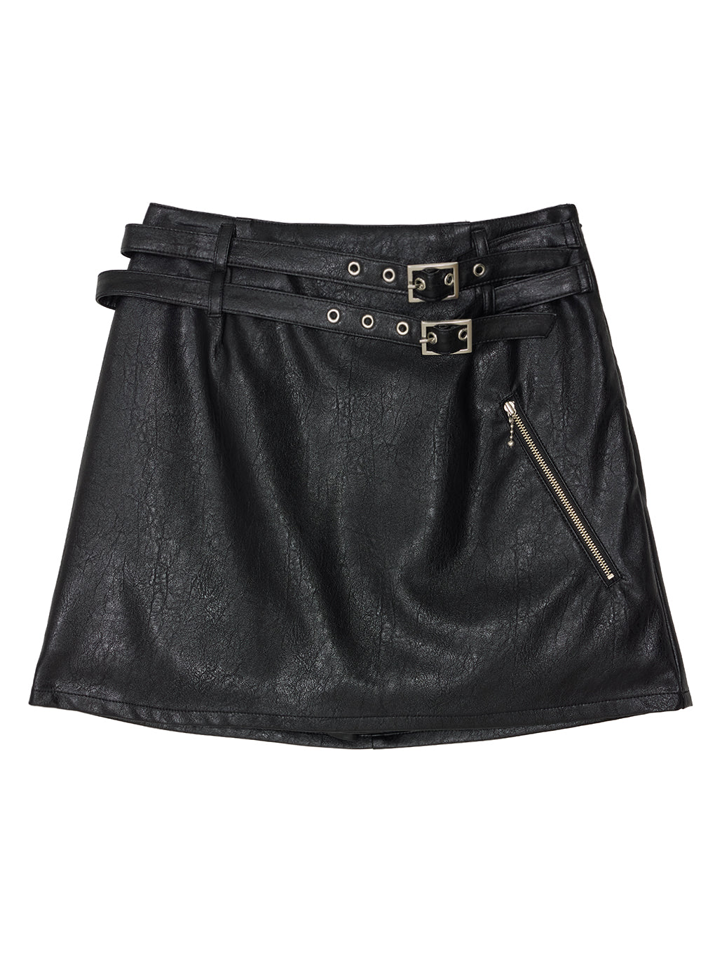 SYNTHETIC LEATHER MINI SKIRT