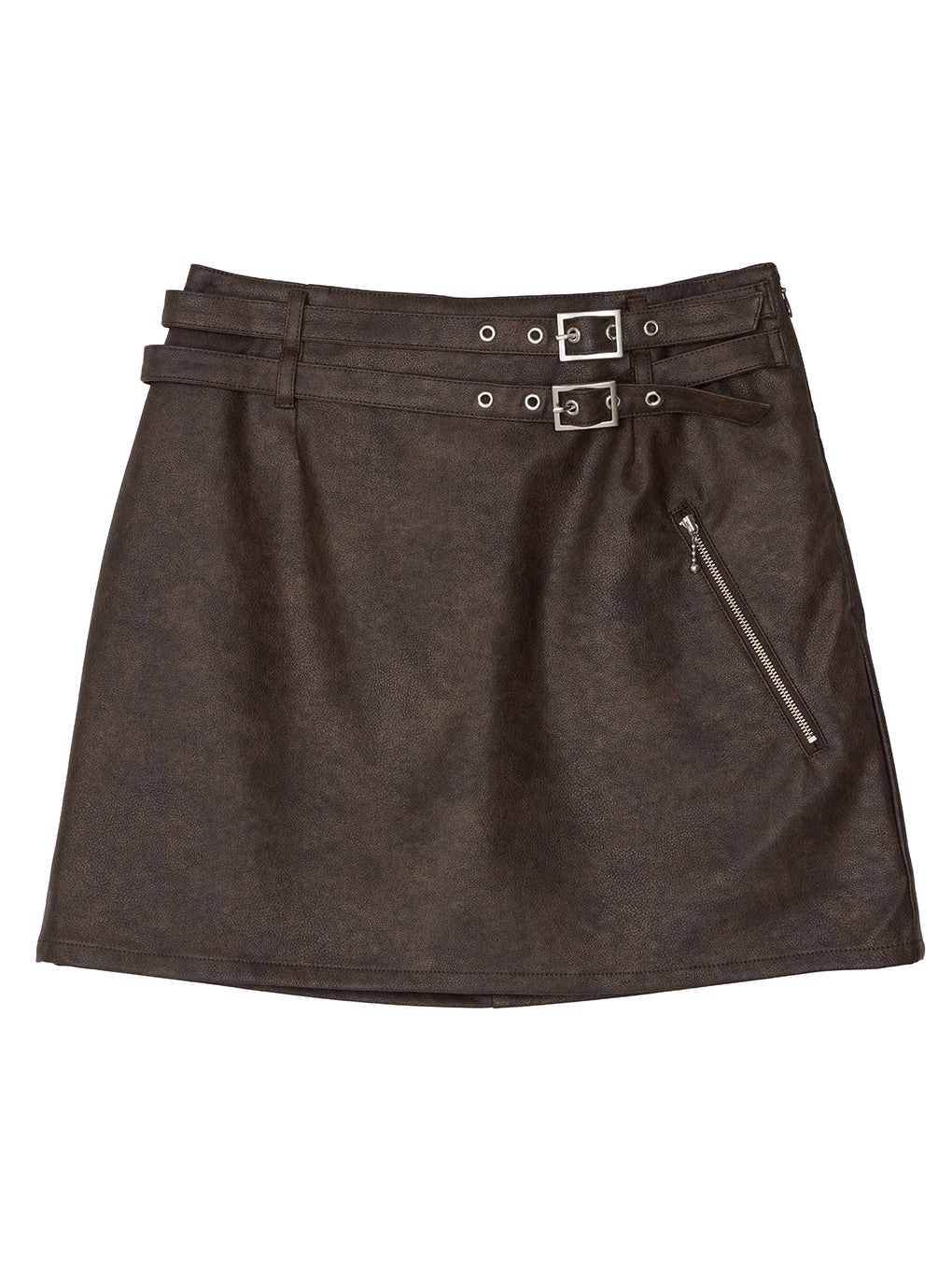 SYNTHETIC LEATHER MINI SKIRT